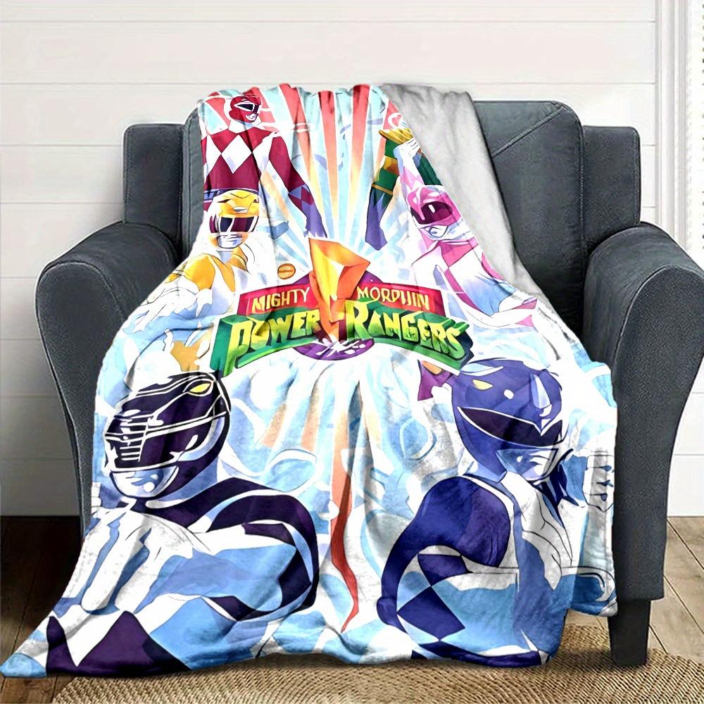 1pc Mighty Morphin Power Rangers Digital Printed Flannel Blanket, Super Soft Plush Fleece Bed Cover, Multipurpose Four Seasons Hypoallergeni