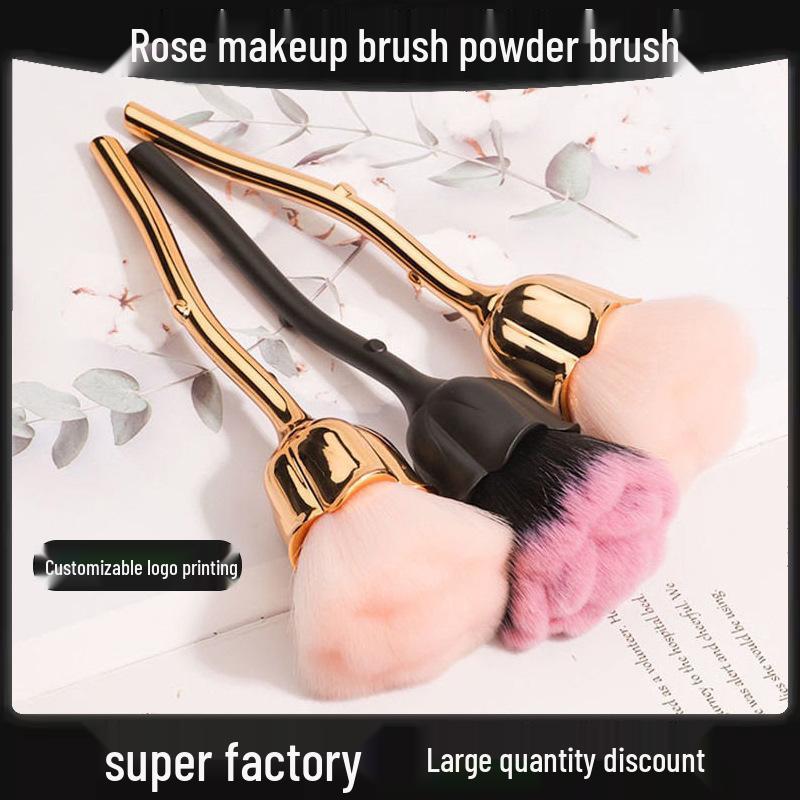 Rose Large Powder & Makeup Brush Set: Nail Art, Dust, Blush, Contour & Eyeshadow Brushes