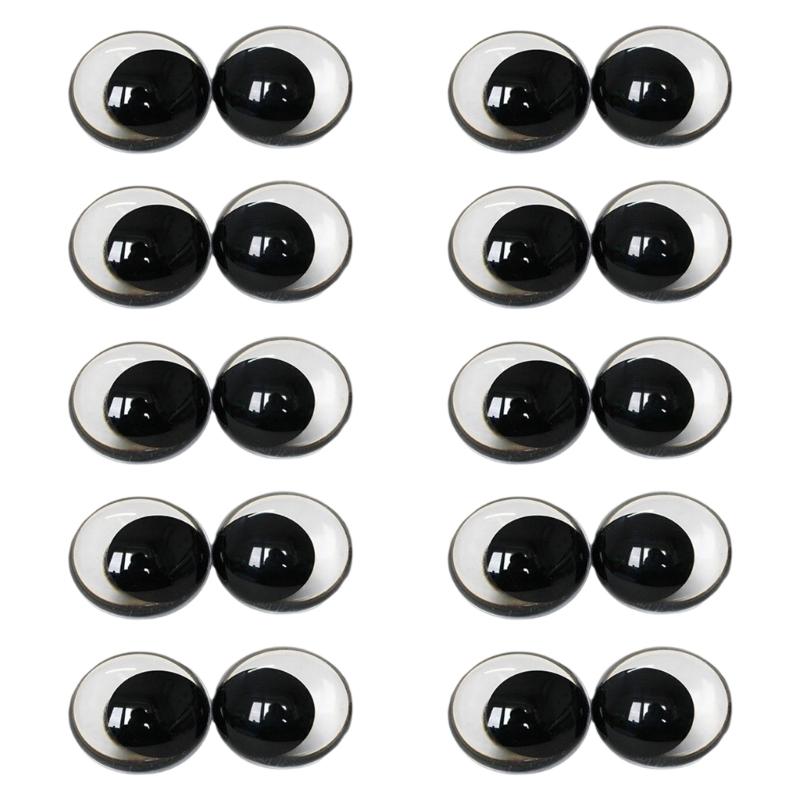 10x Natural Looking Doll Eye Plastic Flat Eyes With Screw Back for Craft Figure Doll And Model Making Accessories