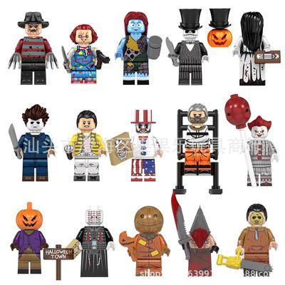 Halloween Dýňový Král Lebka Jack Stavebnice Exorcista Hororová Figurka Hračka V sáčku Vzdělávací Model Puzzle Kreativní Dárek