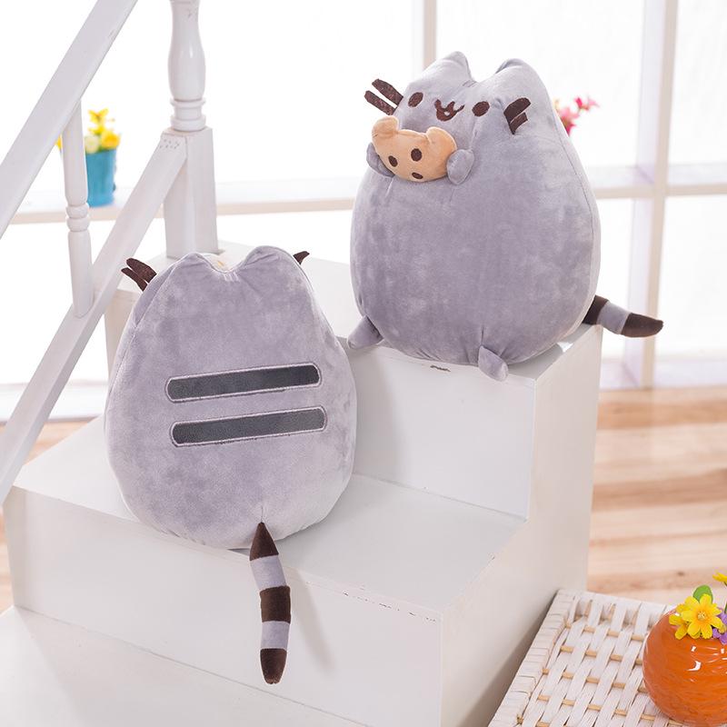 Chubby Cat Chocolate Sandwich Biscuit Plush Doll Toy Cushion Decoration Gift