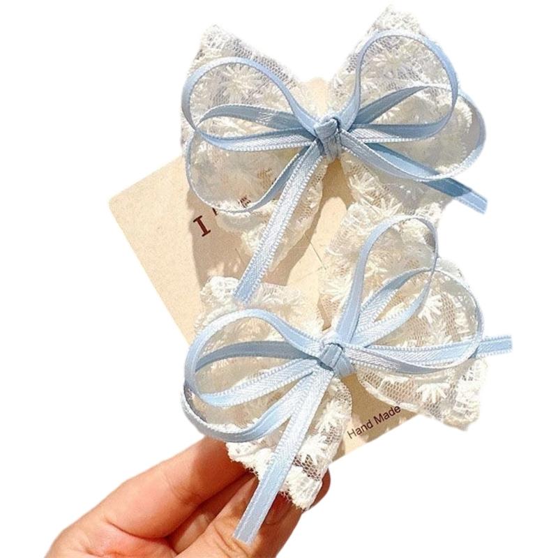 Adorable Lace Trimmed Hair Bows Hairpins for Infants Comfortable Baby Hair Accessories No Slip Grip Handmade Barrettes