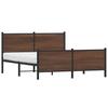 Metal Bed Frame Without Mattress Brown Oak Effect 150x200 Cm