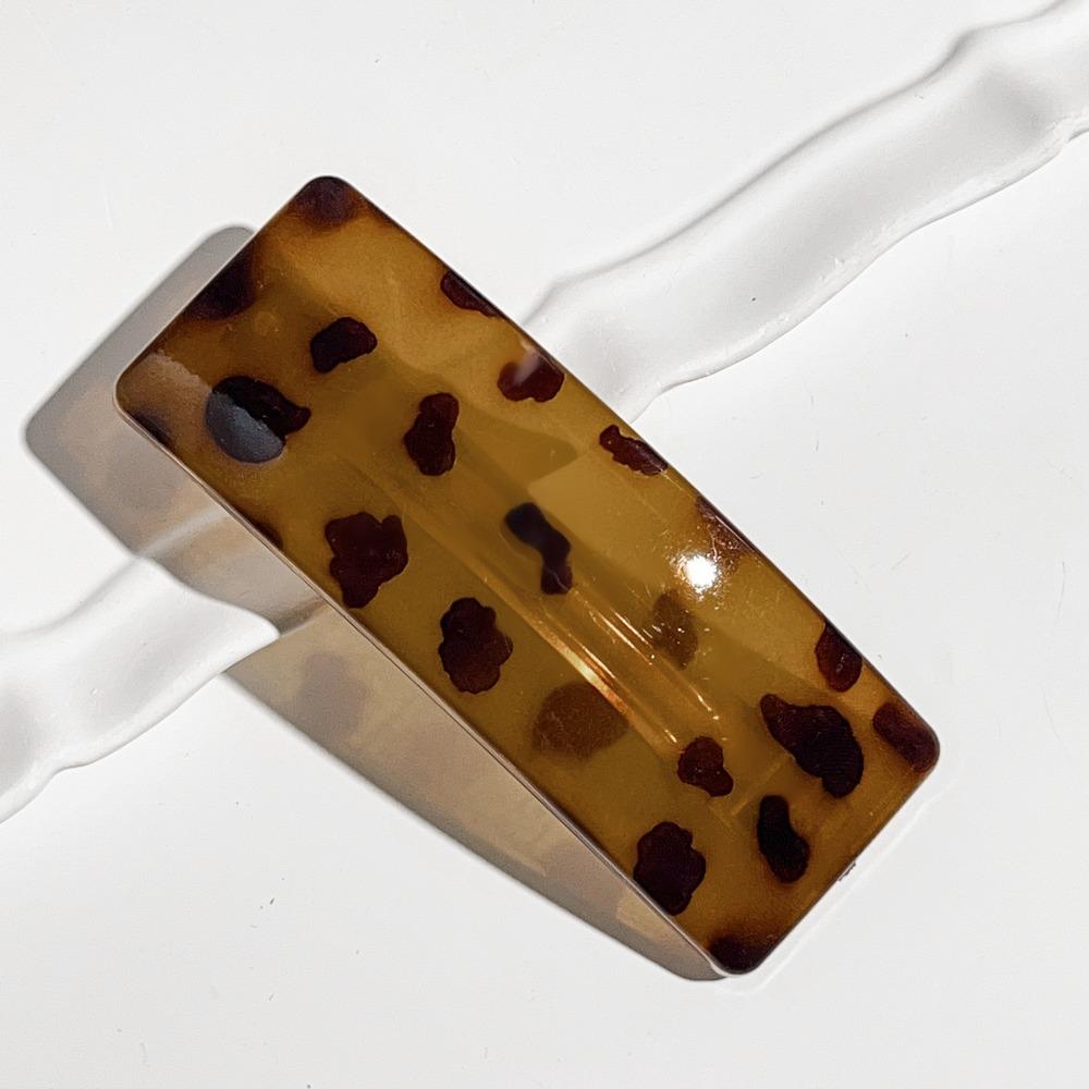Coffee-colored Spring Clips Acrylic Hairpins Simple Hair Accessories  For Woman Girls brown-L