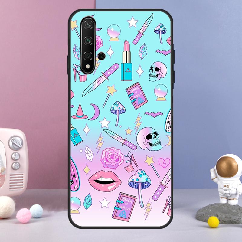 

Girly Pastel Witch Goth For Huawei Nova 5T 9 10 SE 7i 8i 11i 12i Y60 Y61 Y70 Y72 Y73 Y90 Y91 P20 P30 P40 Lite Case Huawei Nova 12s
