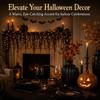 With LED Lights Fireplace Decor Set Warm White LEDs Fall Garland  Halloween Decor