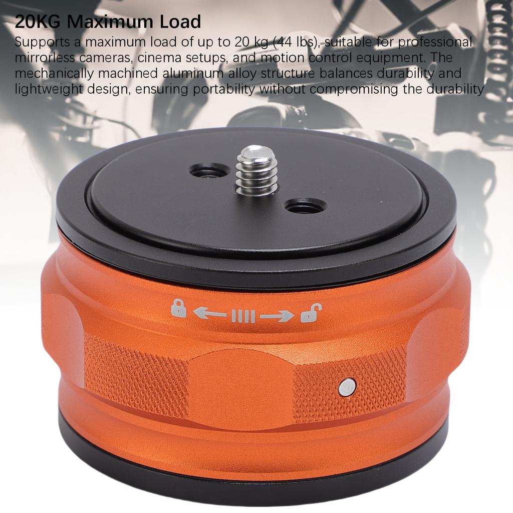 Round Fast Release Plate Camera Mounting Adapter for Tripod Stabilizer Slider 20KG Load Universal 3/8 and 1/4 Inch Thread