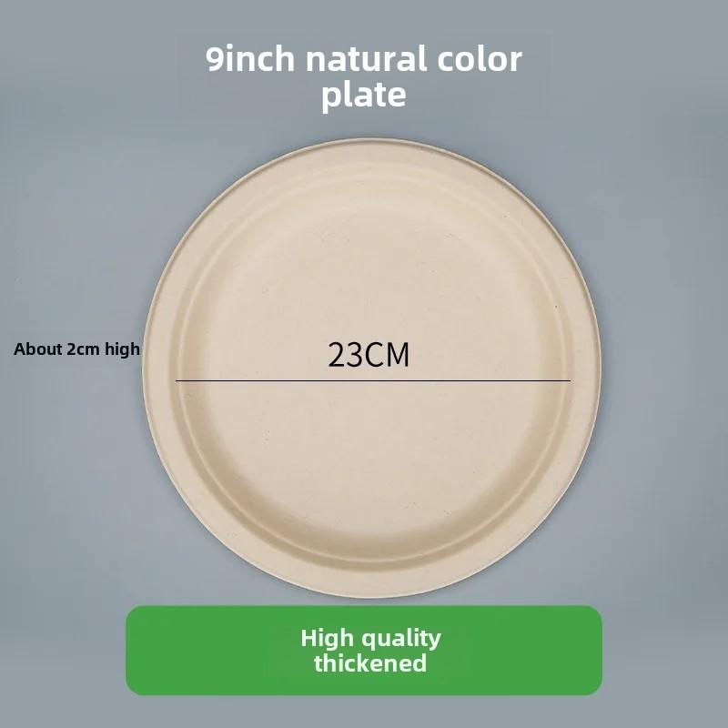 50 Stück Einwegteller, 6/7/8/9/10 Zoll, Essteller aus Papier, umweltfreundlich, abbaubar, Geburtstagsgeschirr für Camping, Picknicks, Partys