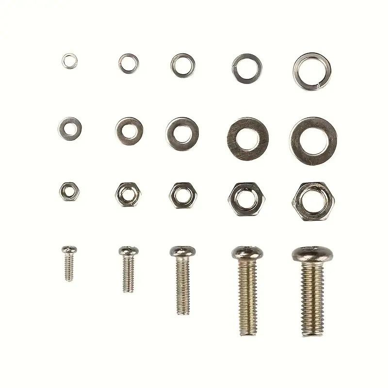 380pcs Hexagonal Nuts and Bolts Set | Durable M2 M2.5 M3 M4 M5 Metric Sizes, Carbon Steel, and Repair Hardware Tool Kit