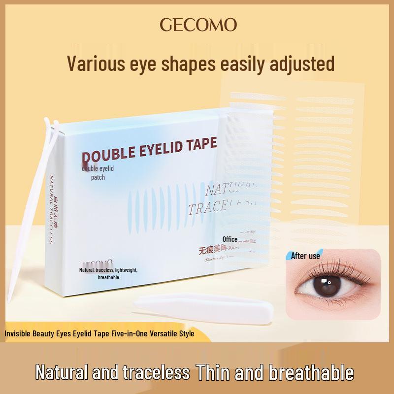 GECOMO Invisible Double Eyelid Stickers: Long-lasting, Versatile Style for Inner and Single Eyelids.