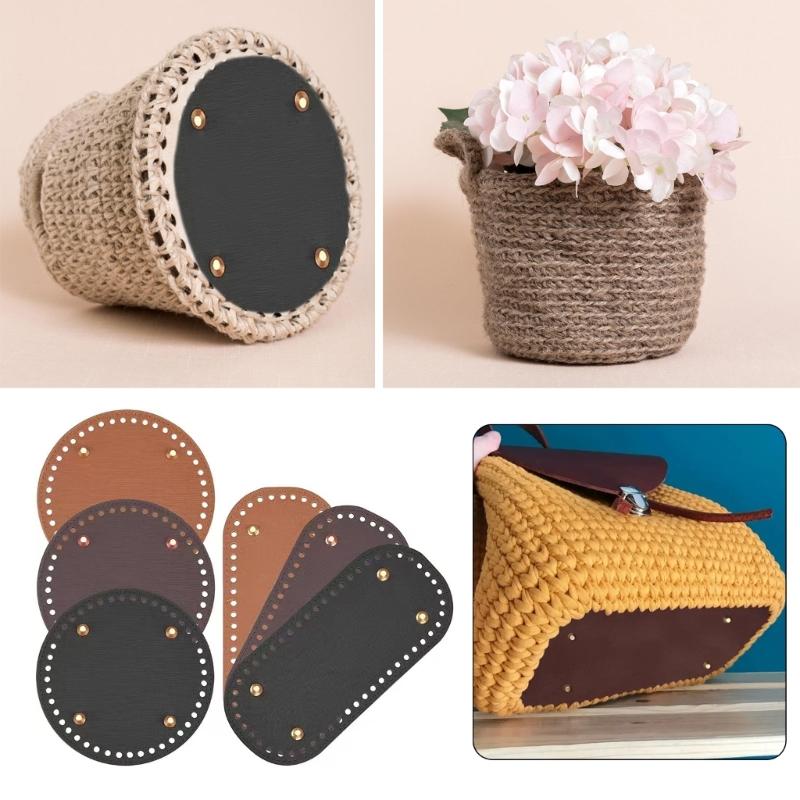 Bag Bases for Crochet 22x10cm 8x18cm Crochet Bag Bottom Bases Leather Bag Bottom Oval Round Rectangle Bottom Bag Bases