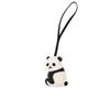 PU Leather Panda Keychain Key Ring Bag Hanging Charms Funny Panda Pendant Lanyard  Gift