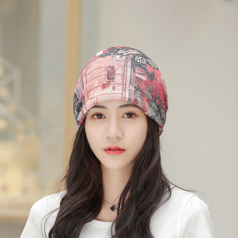 Spring And Summer Package Set Turban Cap Fashion Printing Bald Head Chemotherapy Cap Thin Section Pregnant Woman Monthly Hat Women's Hat