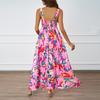 Women's Fashion Sexy Solid Color Sleeveless Strap Dress Women's Dress Long Dress