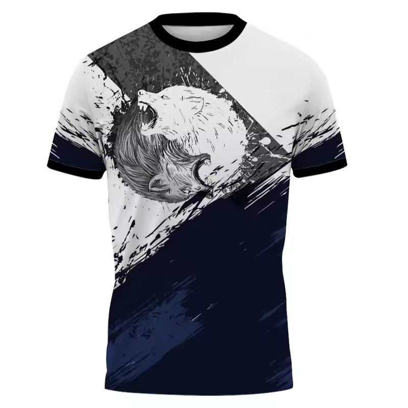 Summer New 3D Animal Wolf Horse Men T-shirt Fashion Casual Personality Print short sleeve t-shirts Sports harajuku streetwear