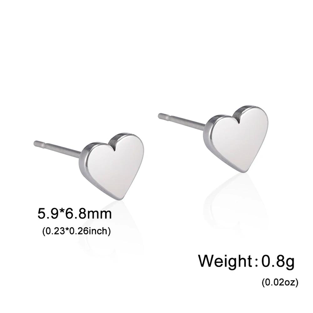 Lucktune Heart Stud Earrings Women Stainless Steel aros mujer Love Cutout Piercing Earrings Trend Kpop Jewelry Gift New