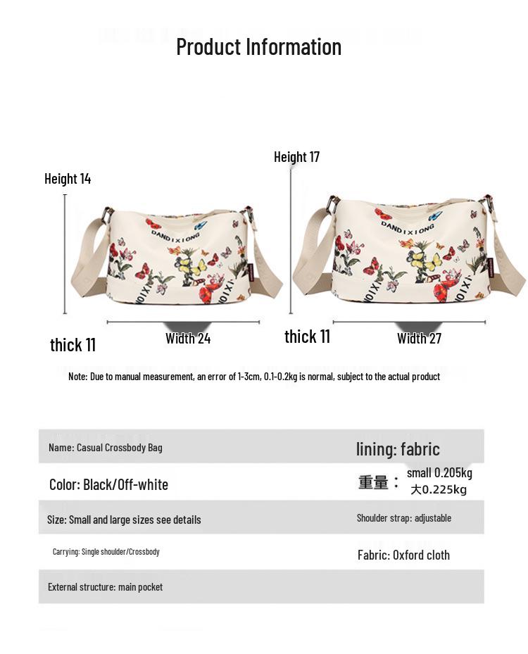 2025 Women's Large Capacity Multi-Compartment National Tide Print Fashion Crossbody Bag for Travel