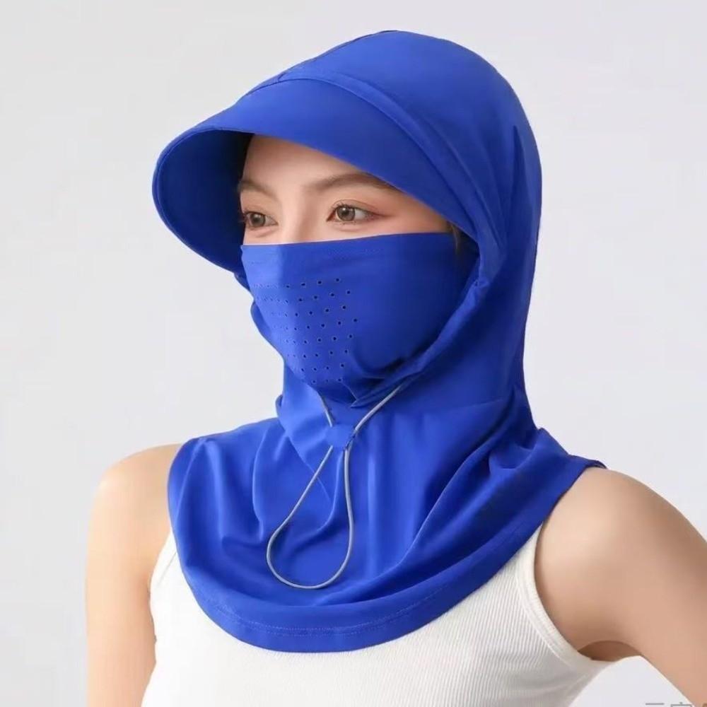 Outdoor Anti-Uv Ice Silk Sun Hat Breathable Quick Drying Sunscreen Hat Wide Brim With Shawl Sun Visor Cap For Women