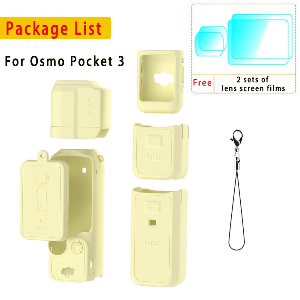 Silicone Cover for Dji Pocket 3 Protective Case Anti-Scratch Handle Soft Sleeve Skin Lens Cap, For Dji Osmo Pocket 3 Accessories