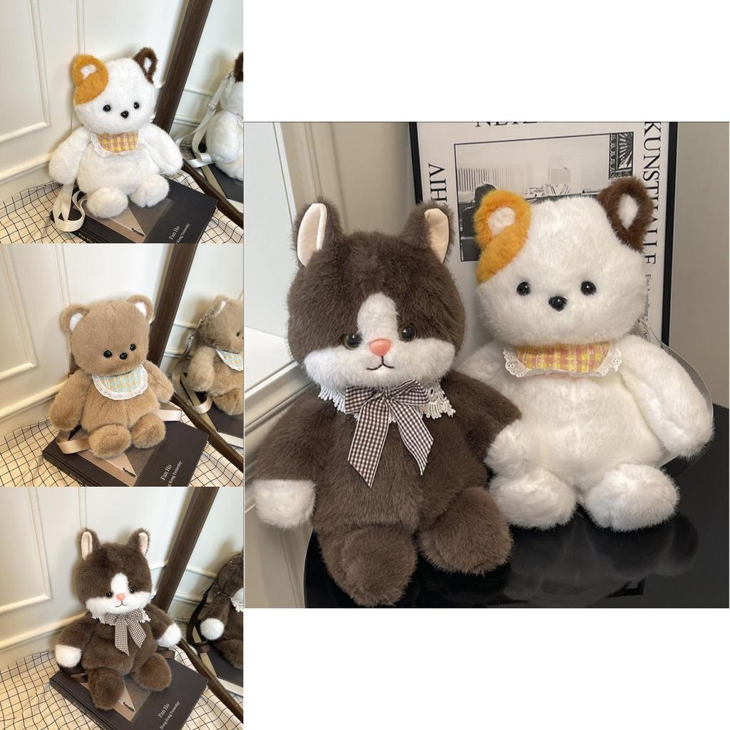 Funny Fluffy Cartoon Shoulder Bag With Zip Pocket And Soft Material For Casual Outings