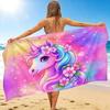 1Pc Unicorn Fantasy Artwork Beach Towel, Quick Dry, Multi-Use for Beach Pool Gym Yoga Home Travel, Christmas, Halloween, Xmas Gift M928241