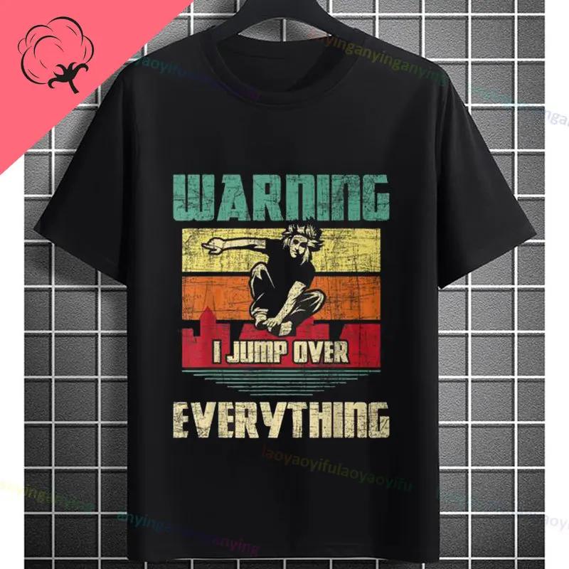 Unisexs Parkour Runner Tshirt With Bold Parkour Print Casual Round Neck 100cotton Allseason Comfort Tshirt Dynamic Tee
