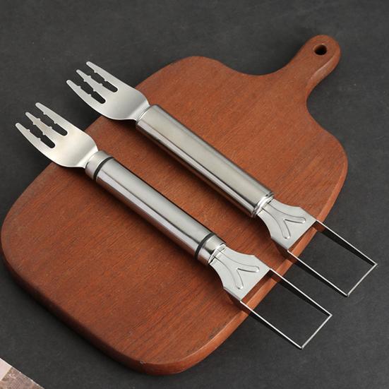 Stainless Steel Watermelon Cutter Dual Head Slicer Serving Fork Dishwasher Safe Fruit