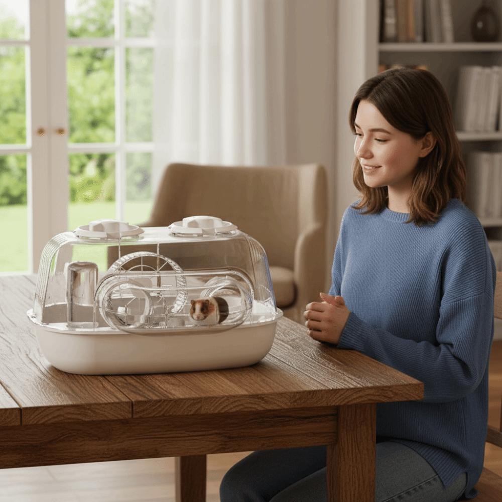 Detachable Hamster Habitat Transparent Small Animal Cage Durable Hamster Cage  Small Animals