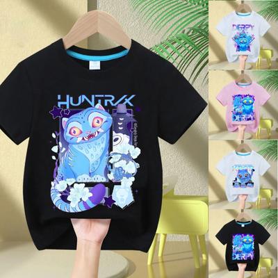 T-shirt Bambini KPop Tigre Derpy Stampa Moda Casual Top Girocollo Cartone Animato Ragazze Ragazzi Maglietta Casual Abbigliamento Bambina