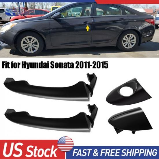 Front LH&RH Black Outside Side Exterior Door Handle for Hyundai Sonata 2011-2015