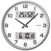 MAG Wall Clock Analog Thermometer Hygrometer Calendar Date Silent Continuous Second Hand Diameter 32.0 Cm Silver Double Post AW-766 SM-Z Noah Seimitsu