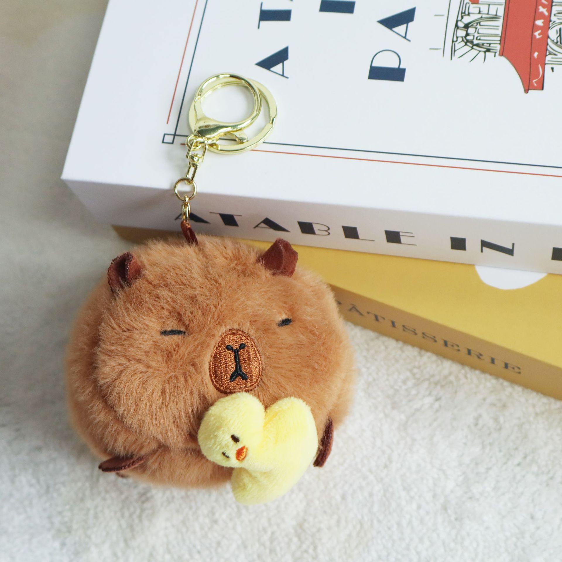 

Panda Pendant Plush Toy Doll Pull Thread Capybar Bag Hanging Decoration Keychain Moving Doll Doll Capybara