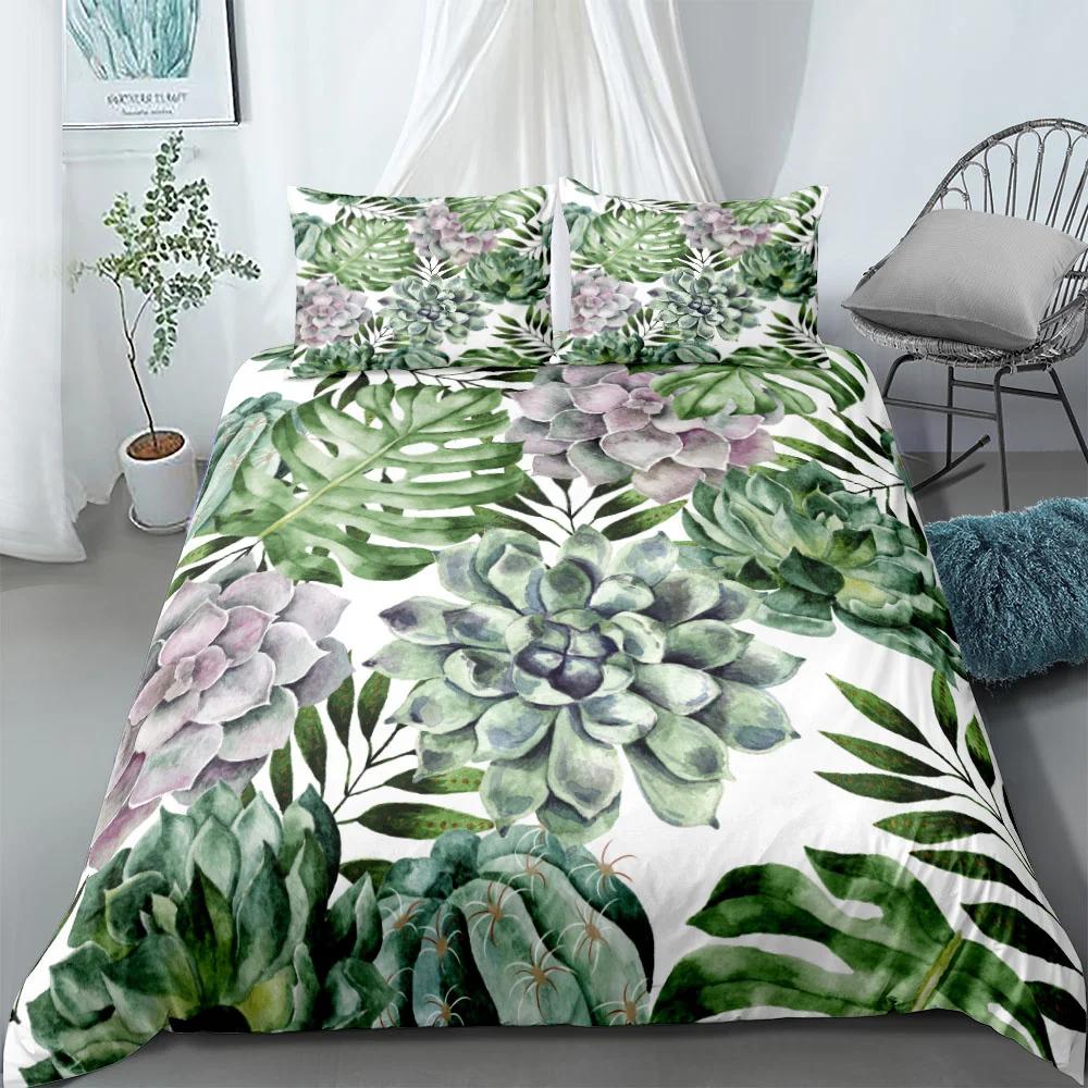 

Pink Small Bonsai Style Bedding Set Digital Art Succulent 3D Duvet Cover Set King Queen Double Full Twin Single Size For Bedroom EU Twin(135x200cm)