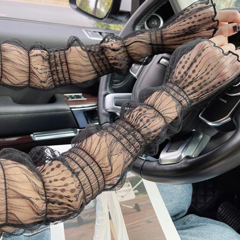 Elastic Lace Sun Protection Sleeves Summer Women Fingerless Gloves Sexy Sweet Sun Protection Arm Sleeve Sunscreen Accessories
