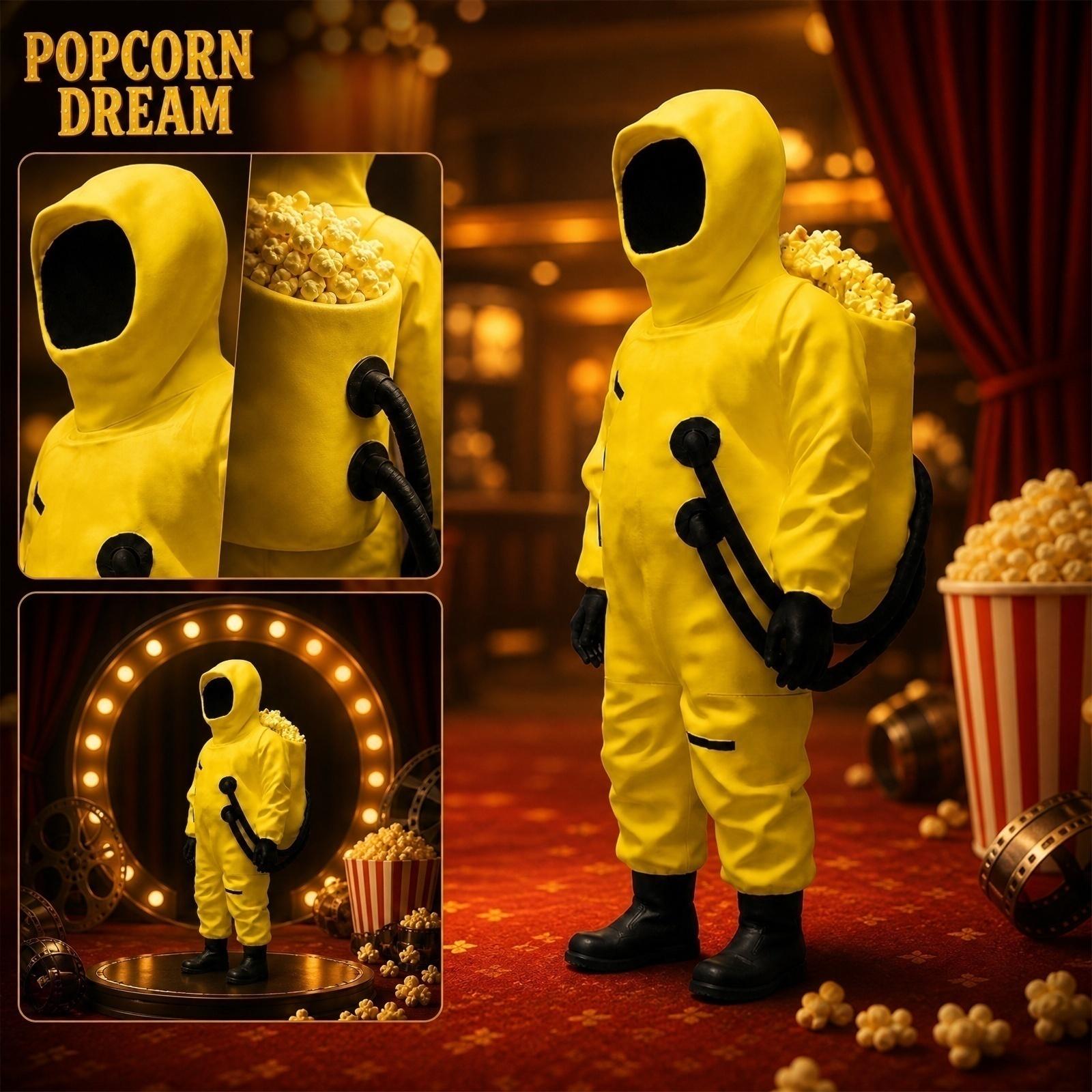 Popcorn Bucket Container Designed as Protective Suit Figure with Backpack Style Holding Popcorn for Novelty Snack Serving One Size