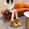 2024 Winter New Large Cotton Shoes with Thickened Short Tube Thick Bottom Warm Snow Boots Women Fur Integrated Women Shoes