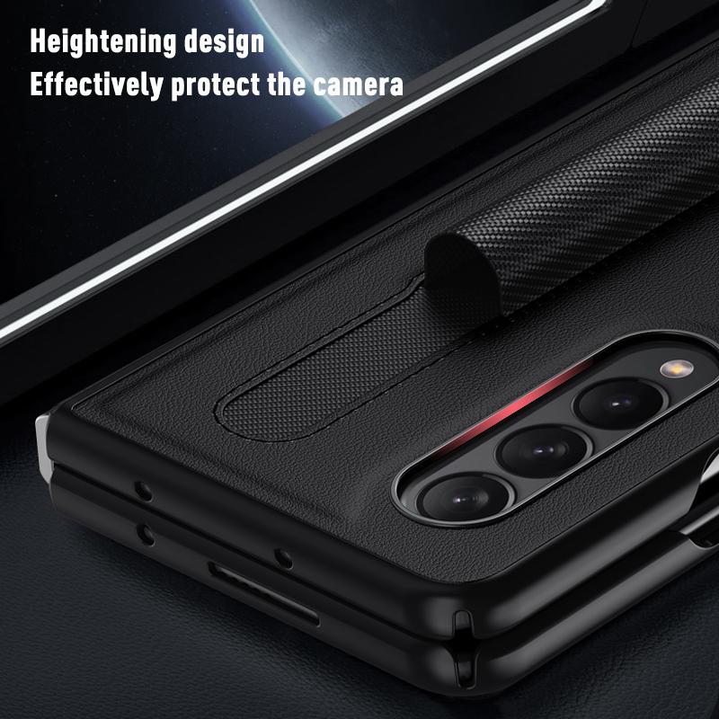 Anti -Scratch Pen Holder Thin Case For Samsung Galaxy Z Fold 3 5g Fold3 Anti -Knock Cell Phone Cover Fundas