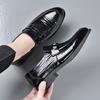 Youth formal leather shoes male student suit black soft sole soft surface business men's shoes pointed casual shoes