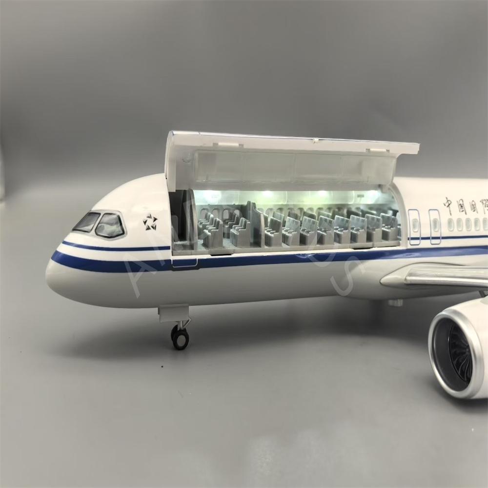 47CM Scale Airplane Air China Airline C919 Model Light Landing Gears Diecast Resin Plane For LED Collection Halloween Gift