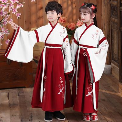 Baby Mädchen Jungen Hanfu Kleid Set Bühnenoutfit Tops Rock Anzug Traditionelle chinesische Kleidung Cosplay Kinder Antike Kostüm Kinder