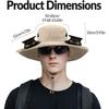 Solar Powered Fan Hat for Men Women Wide Brim Hat with 2 Fans Outdoor Fishing Beach Sun Hat