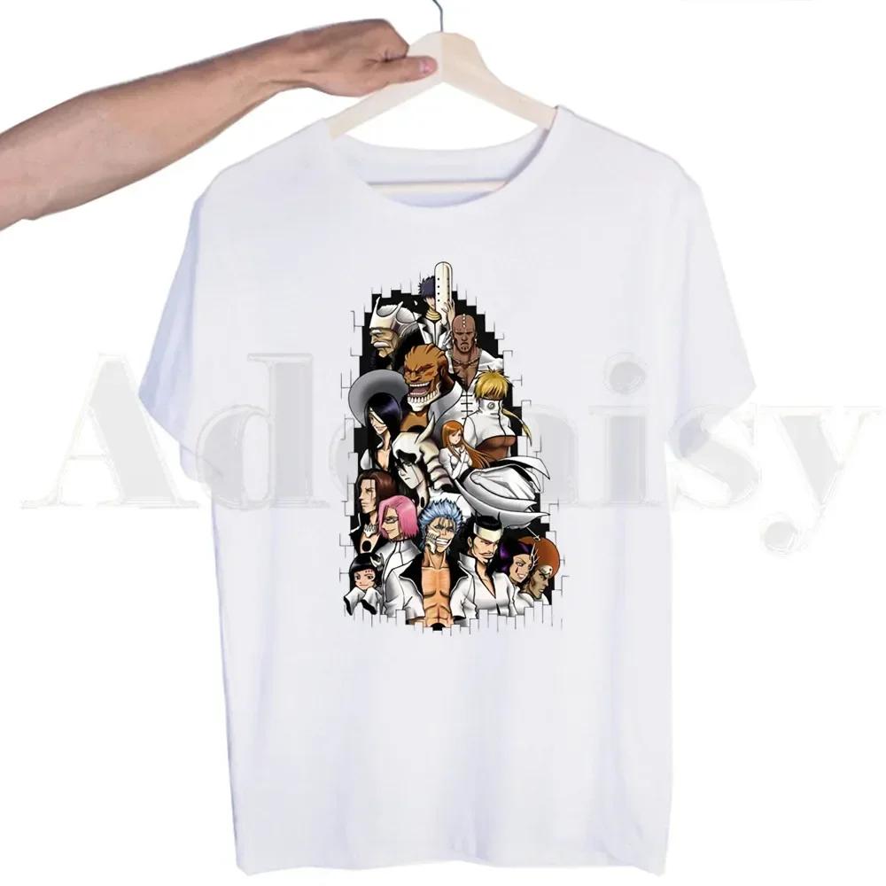 Bleach Anime Kurosaki ichigo Zaraki Kenpachi Tshirts Men Fashion Summer T-shirts Tshirt Top Tees Streetwear Harajuku Funny