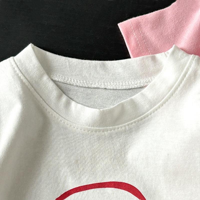 Summer Children T-shirt Cotton Short Sleeve Tee Cute Cartoon Print Crew Neck Soft Tops For Baby Toddler Boys Girls Kids Wear