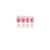 24 Pcs Peach Blossoms Stick On Nail Simple Artificial Nail Short Round False Nail Glittering Press On Nail for Woman