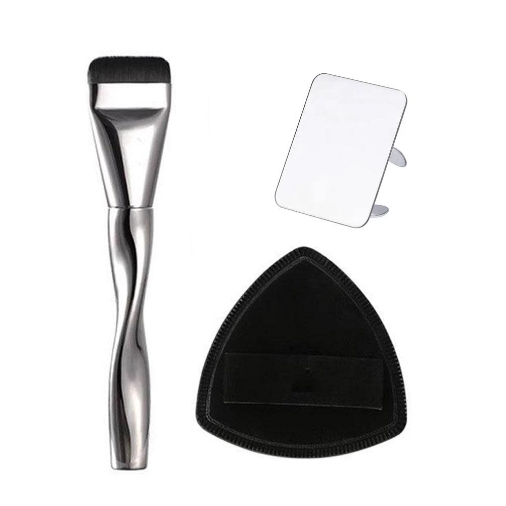 

Foundation Brush Lightweight And Thin Face Contour Brush Foundation Contour Set 3pcs Flat Brush T0G6 as shown in the picture-3pcs