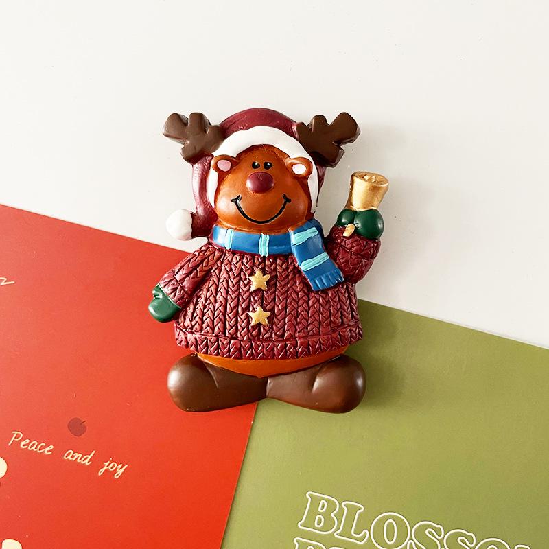 3D Nordic Santa & Reindeer Christmas Refrigerator Magnets