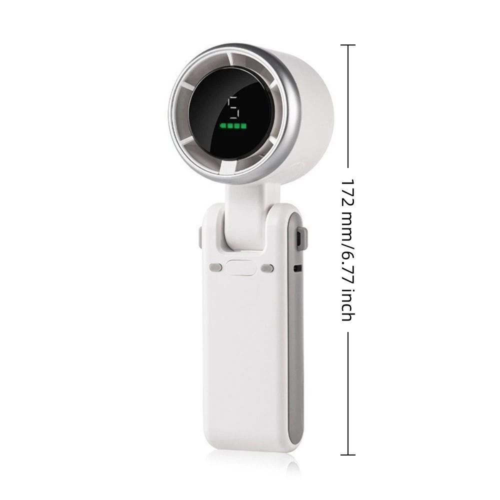 180 Degree Mini Handheld Fan 1200mAh Battery Hanging Neck Fan High Speed Turbo Fan Outdoor