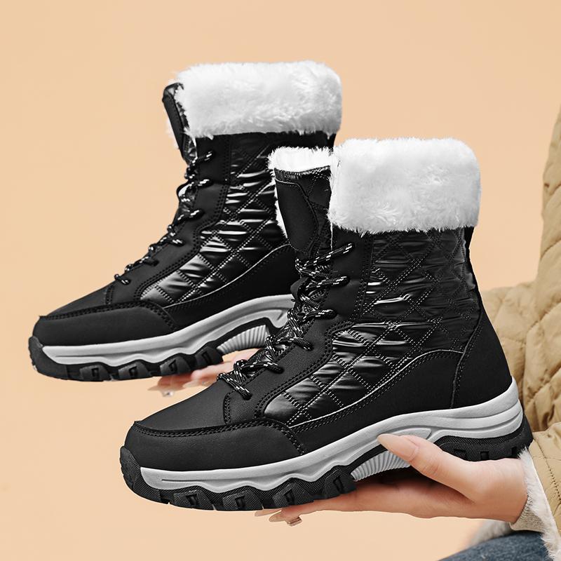 TUINANLE Winter Snow Boots Women Ankle Boots Men Shoes Motorcycle Boots Female