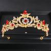 Red Crystal Tiaras and Crowns Headband for Women Party Rhinestone Diadem Bridal Wedding Hair Accessories Jewelry Crown Tiara