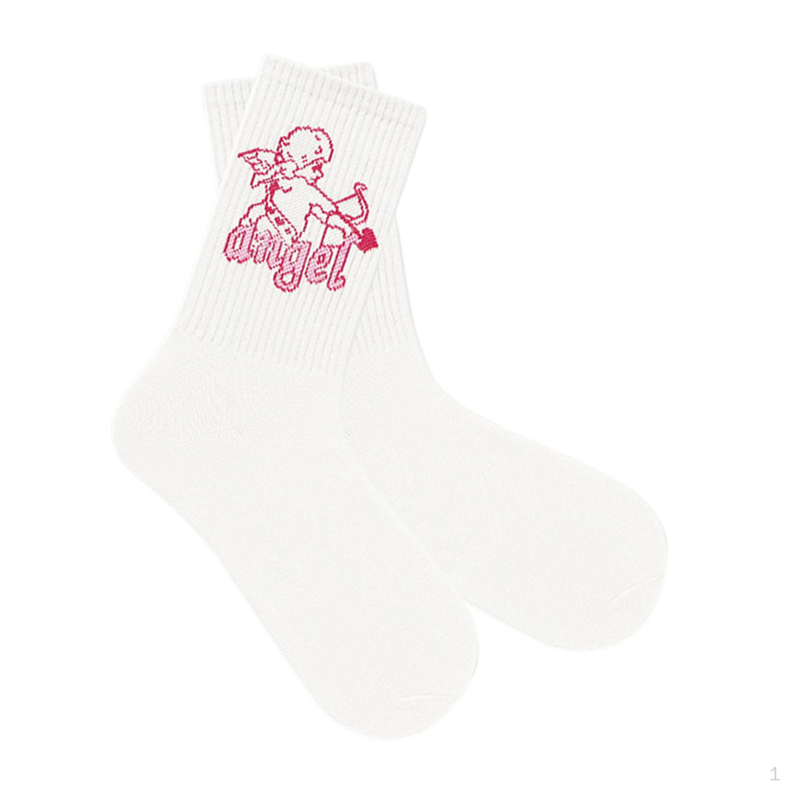 Cozy Valentine s Day Crew Socks for Winter Fun black angle